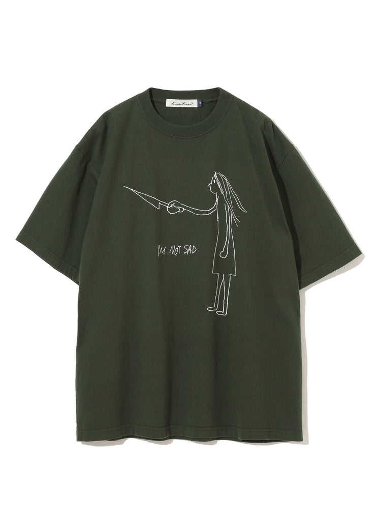 UNDERCOVER "I'M NOT SAD T-SHIRT" KHAKI GREEN