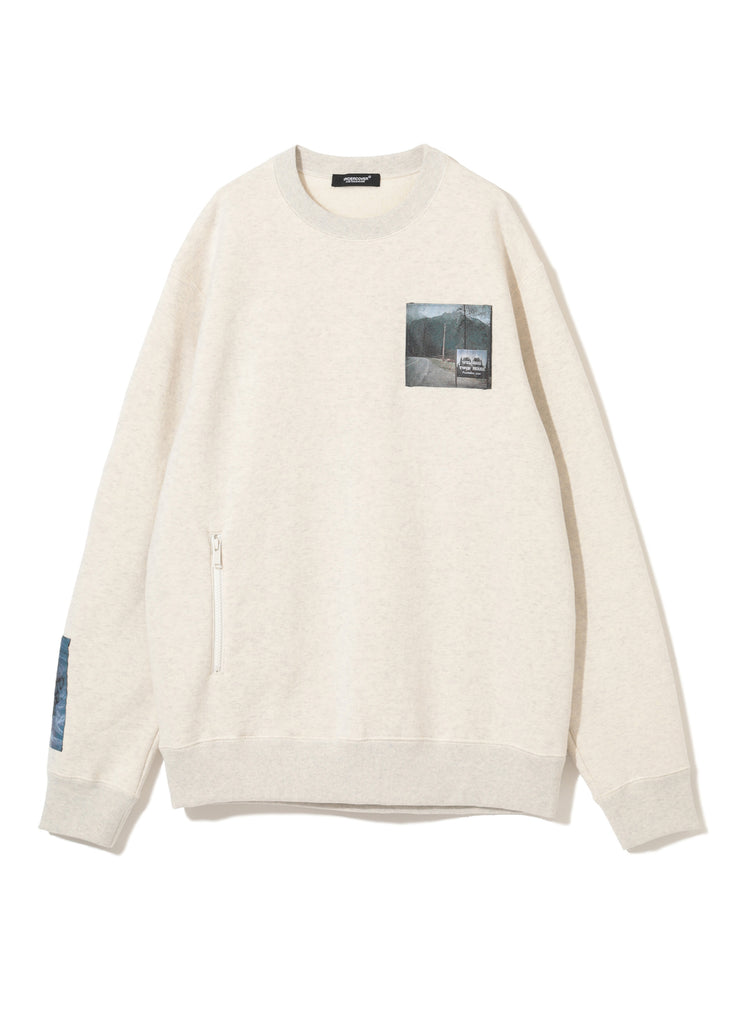 UNDERCOVER "TWIN PEAKS JACQUARD PATCH CREW NECK SWEAT TOP" IVORY