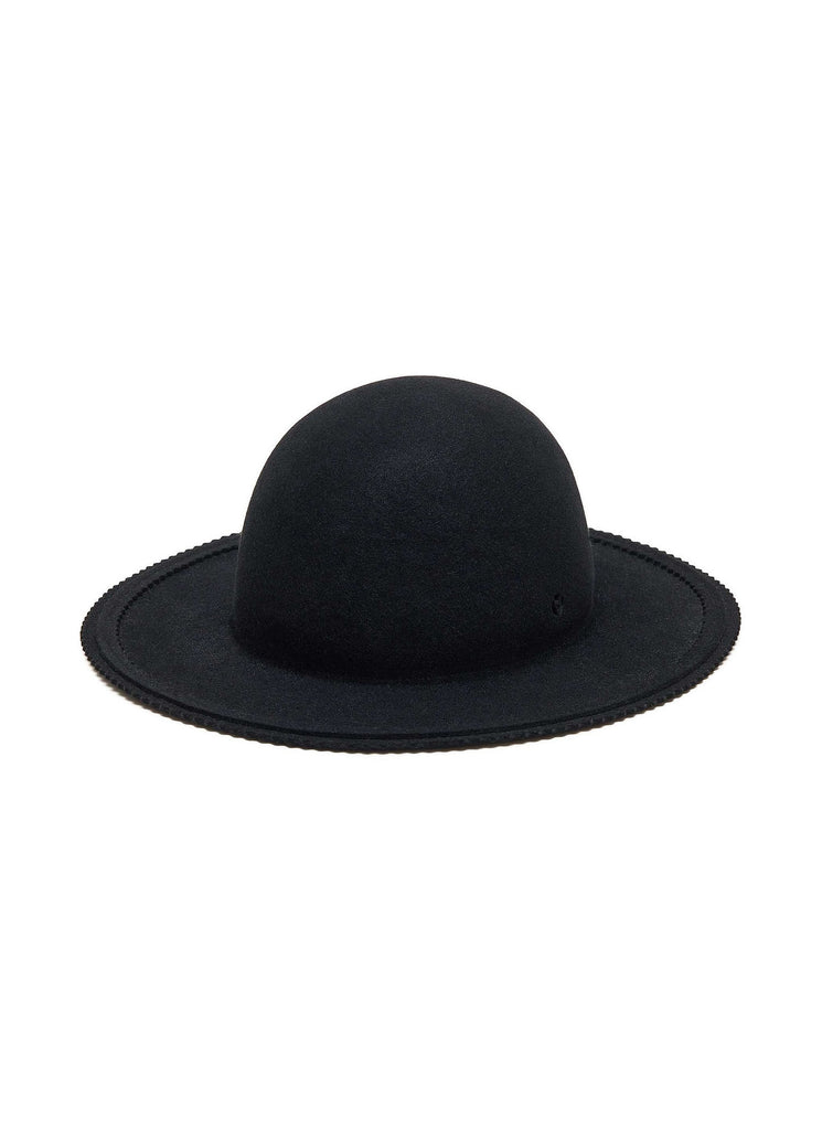 UNDERCOVER X KIJIMA TAKAYUKI "RABBIT FUR PINKING BOWLER HAT" BLACK