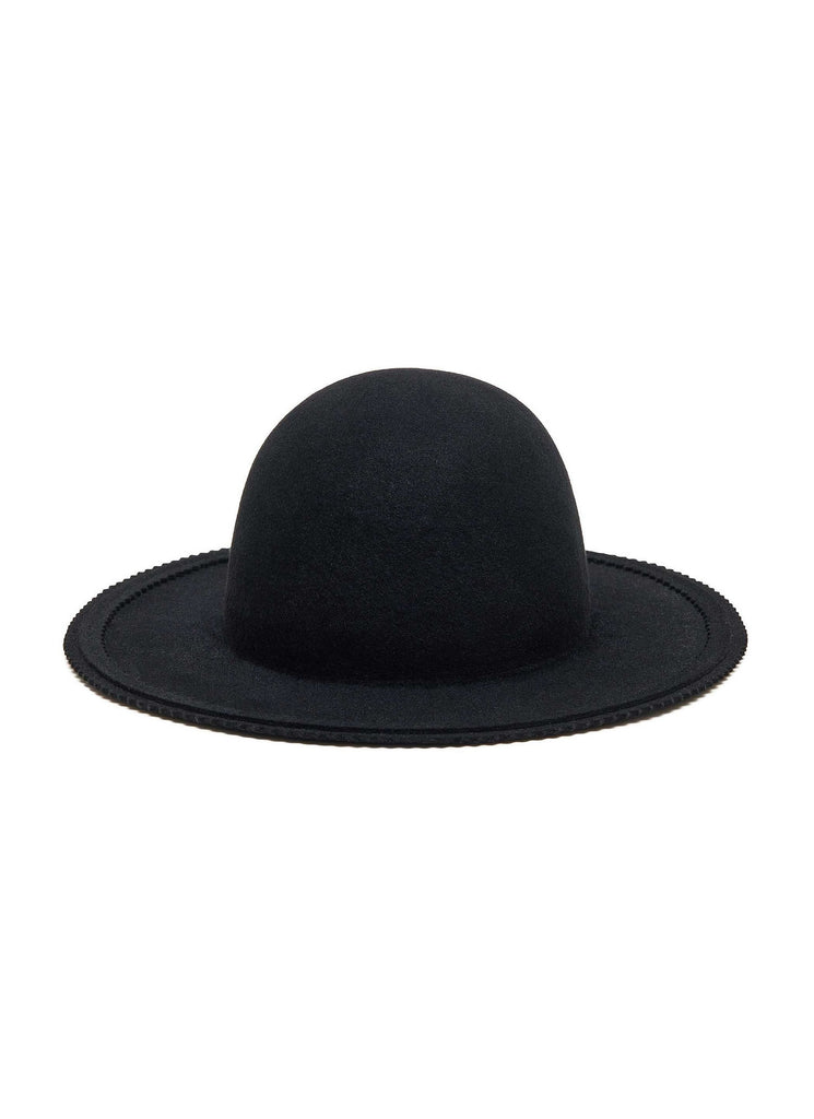 UNDERCOVER X KIJIMA TAKAYUKI "RABBIT FUR PINKING BOWLER HAT" BLACK