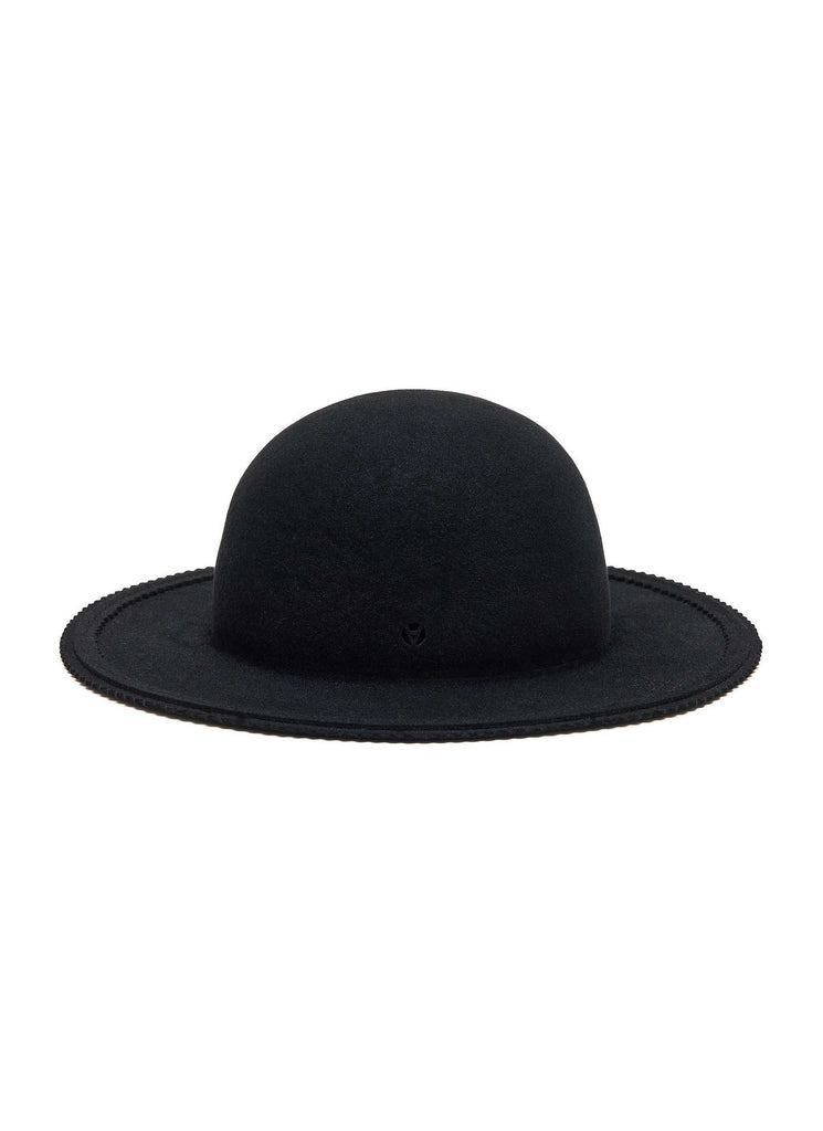 UNDERCOVER X KIJIMA TAKAYUKI "RABBIT FUR PINKING BOWLER HAT" BLACK