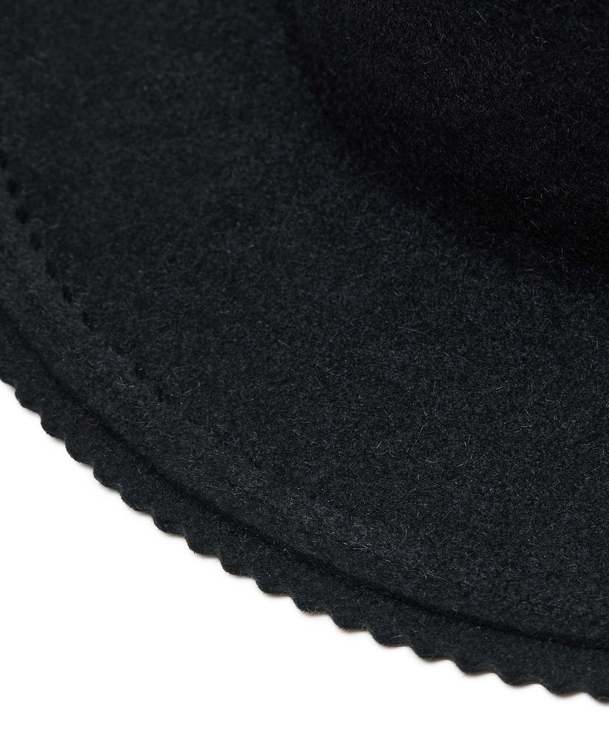 UNDERCOVER X KIJIMA TAKAYUKI "RABBIT FUR PINKING BOWLER HAT" BLACK