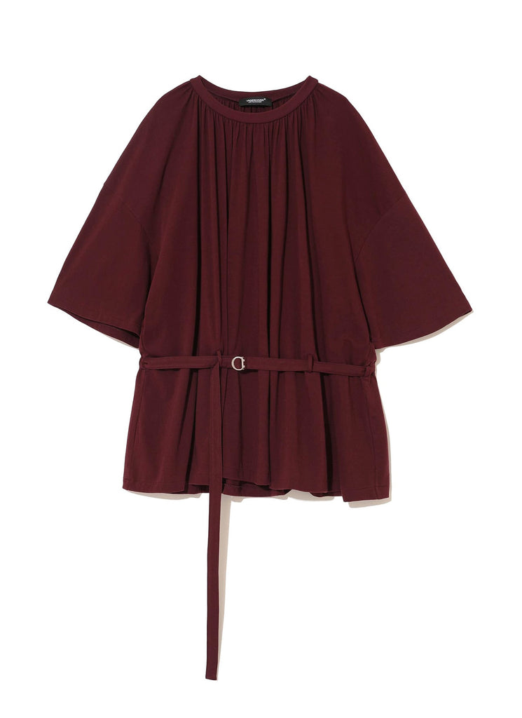 UNDERCOVER "COTTON GATHERED TOP" BORDEAUX