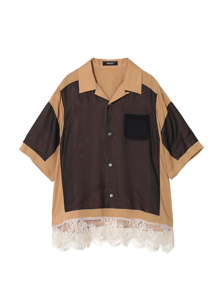 UNDERCOVER "SHORT SLEEVE OPEN COLLOR RAYON SHIRT" BEIGE