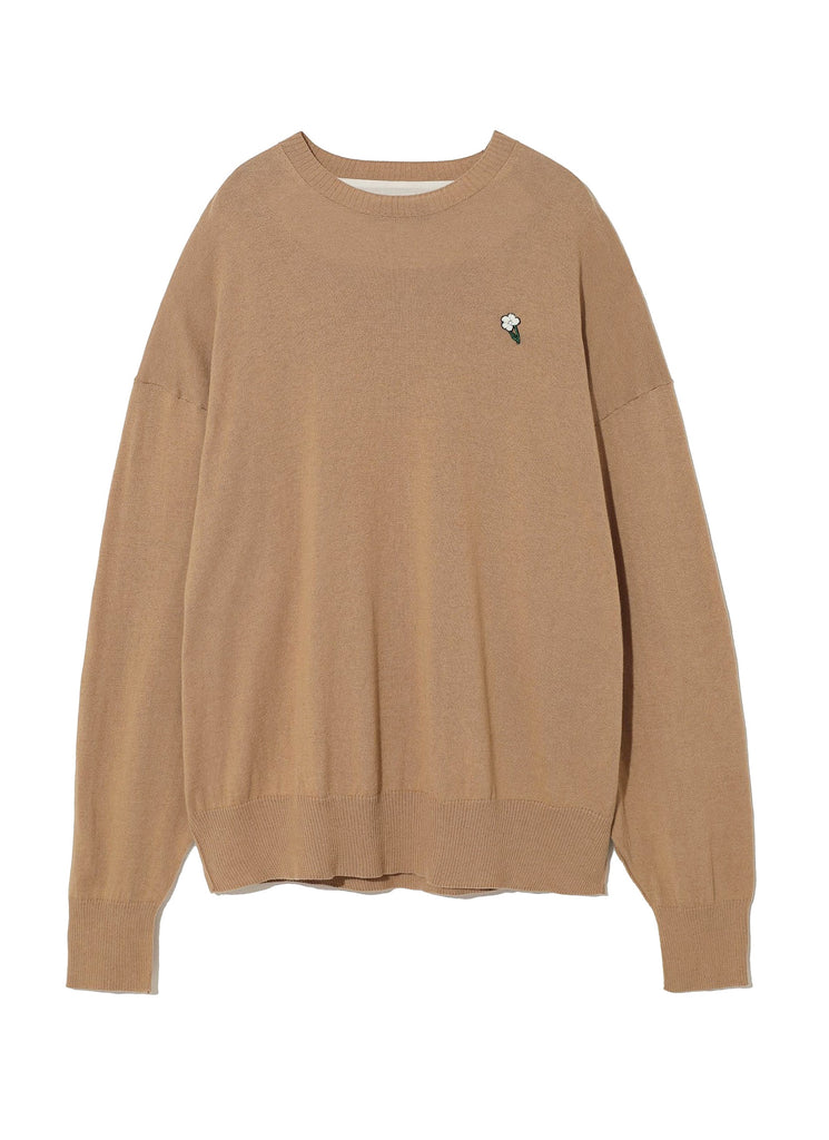 UNDERCOVER "CASHMERE BLEND COTTON KNIT PULLOVER" BEIGE