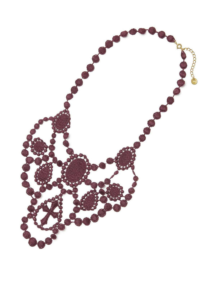 UNDERCOVER "COTTON LACE NECKLACE UC1E4N04" F.BORDEAUX