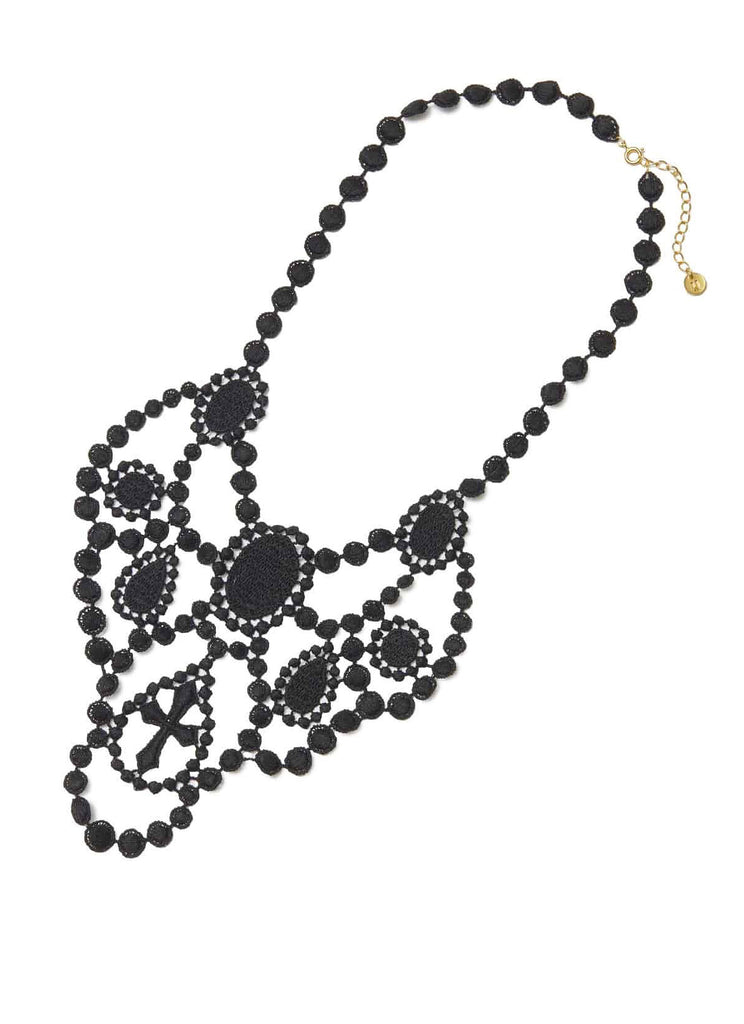 UNDERCOVER "COTTON LACE NECKLACE UC1E4N04" BLACK