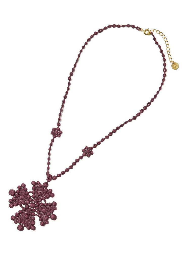 UNDERCOVER "COTTON LACE NECKLACE UC1E4N04" F.BORDEAUX