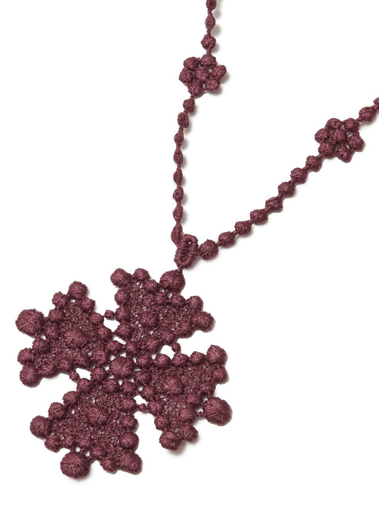 UNDERCOVER "COTTON LACE NECKLACE UC1E4N04" F.BORDEAUX