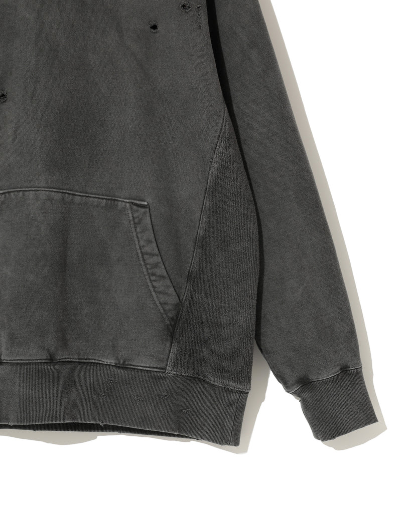 UNDERCOVER "DAMAGE PROCESSED HOODIE" CHARCOAL