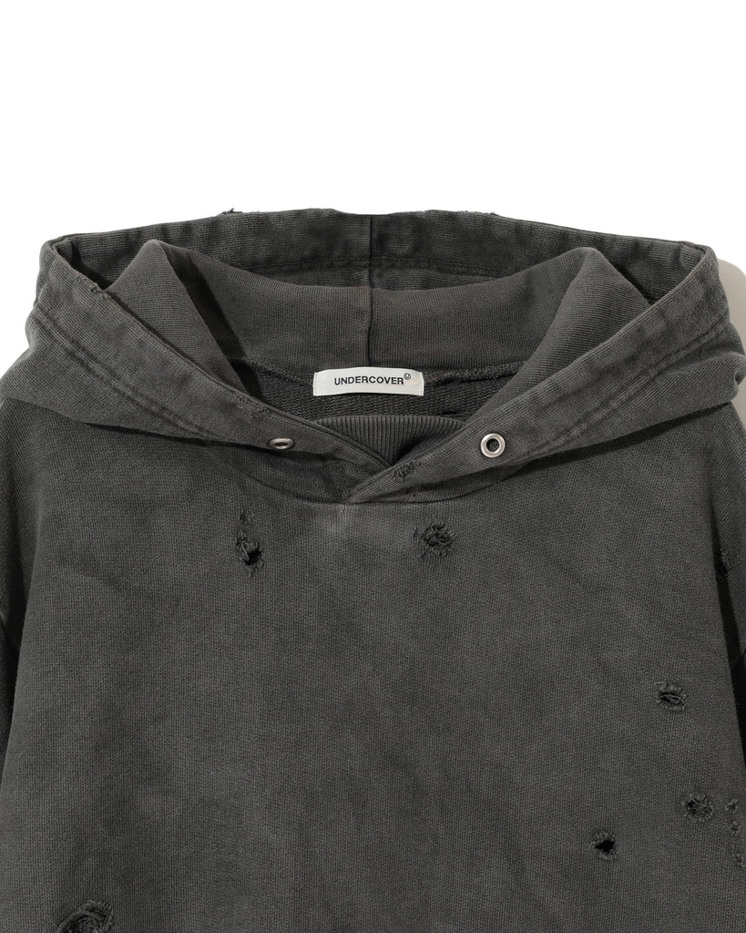 UNDERCOVER "DAMAGE PROCESSED HOODIE" CHARCOAL