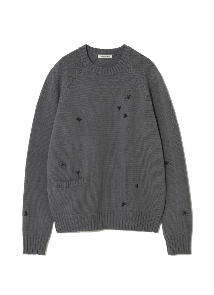 UNDERCOVER "EMBROIDERY KNIT SWEATER" GRAY