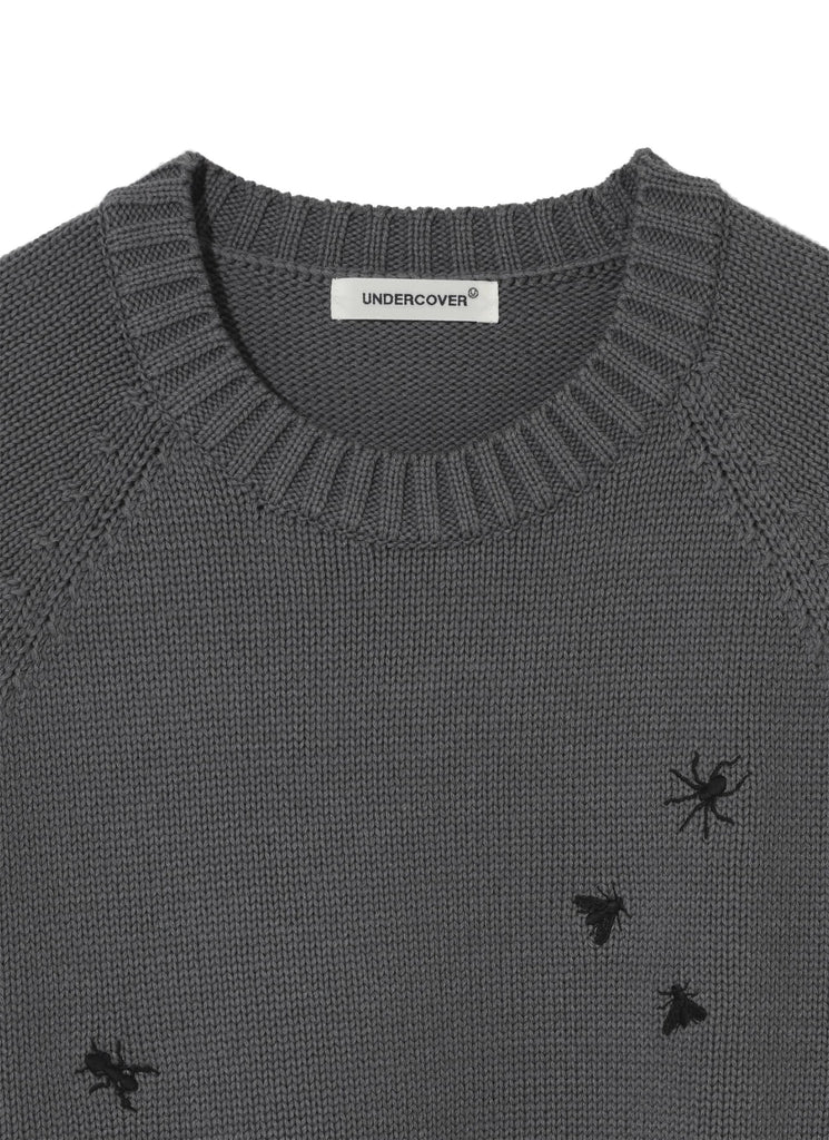 UNDERCOVER "EMBROIDERY KNIT SWEATER" GRAY