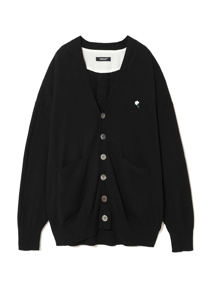 UNDERCOVER "CASHMERE BLEND COTTON KNIT CARDIGAN" BLACK