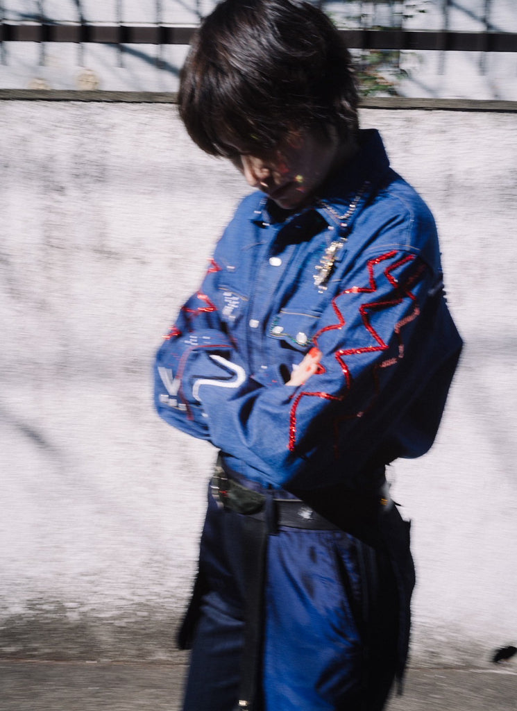 VELVET "VELVET FORMATION SEQUIN DENIM SHIRT" INDIGO