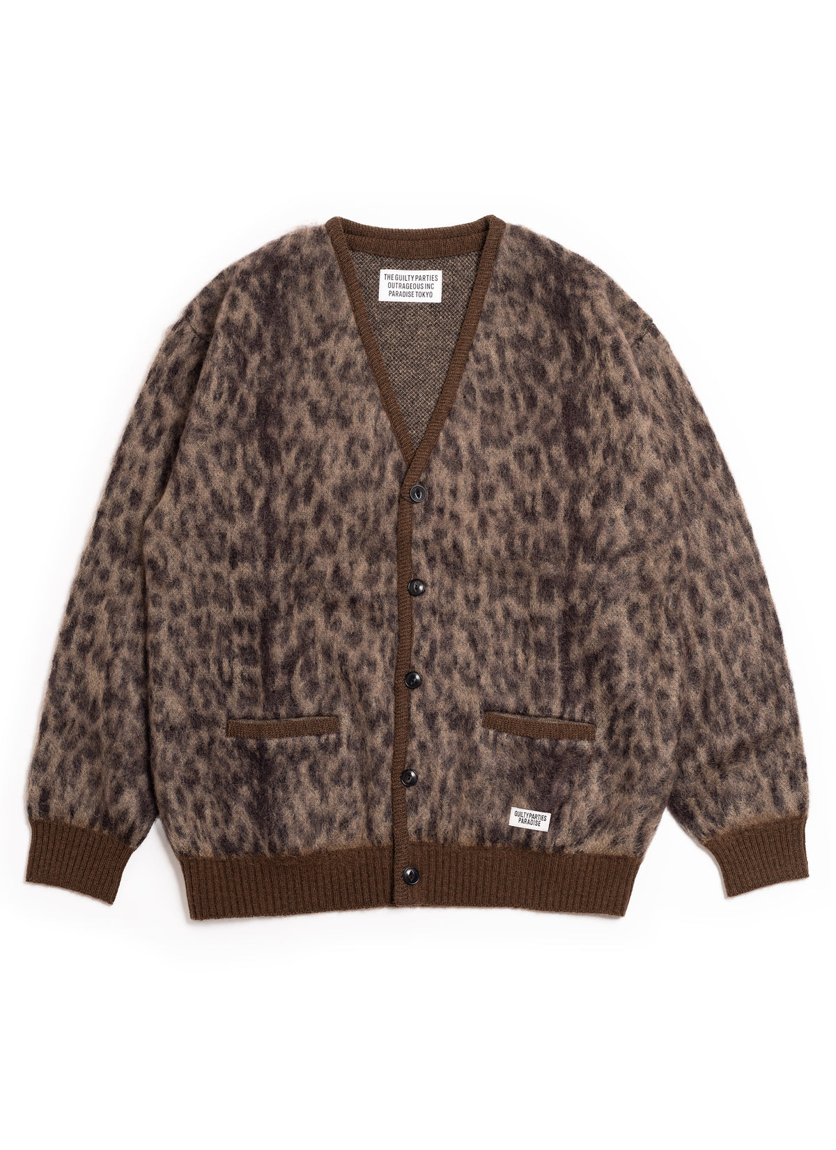 WACKO MARIA/GUILTY PARTIES LEOPARD MOHAIR CARDIGAN BEIGE