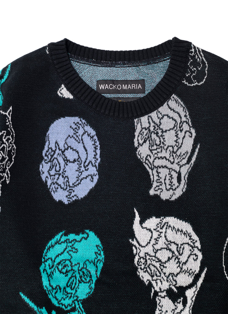 WACKO MARIA/GULTY PARTIES X 56 STUDIO TATTOO "JACQUARD SWEATER" BLACK