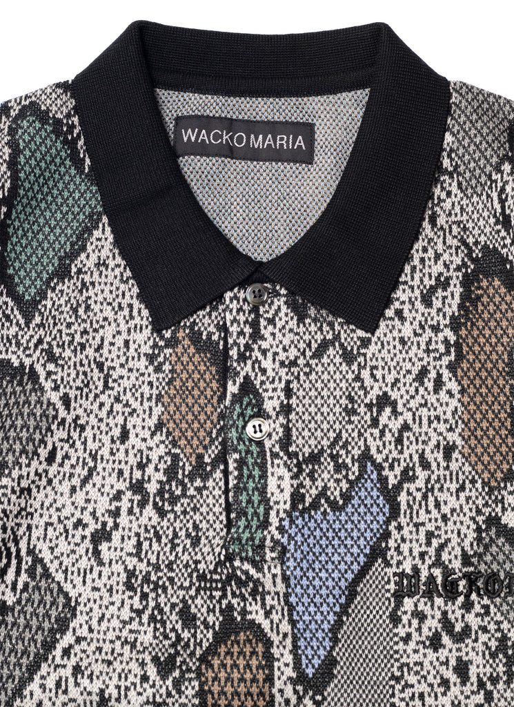 WACKO MARIA/GUILTY PARTIES "PYTHON KNIT POLO SHIRT" GRAY