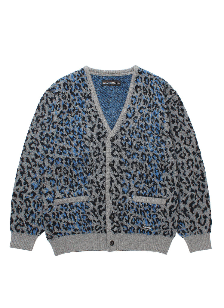 WACKO MARIA/GUILTY PARTIES "LEOPARD MOHAIR CARDIGAN" GRAY