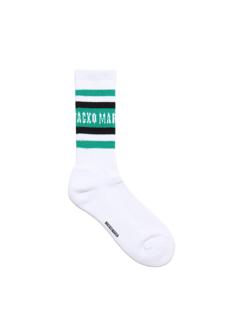 WACKO MARIA/GUILTY PARTIES "SKATER SOCKS" WHITE X GREEN