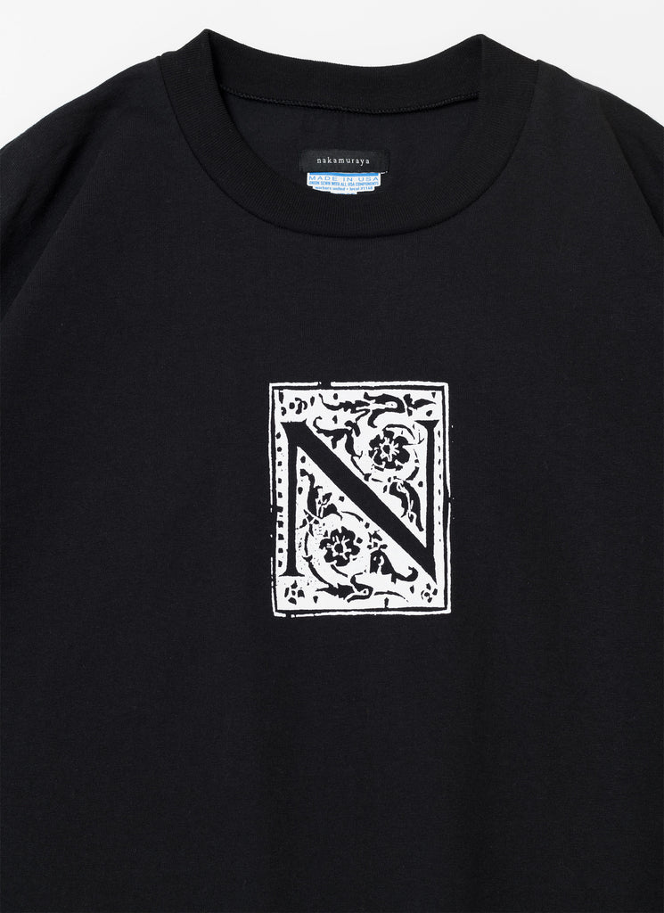 nakamuraya "NATURALIS HISTORIA HEAVYWEIGHT S/S T-SHIRT" BLACK