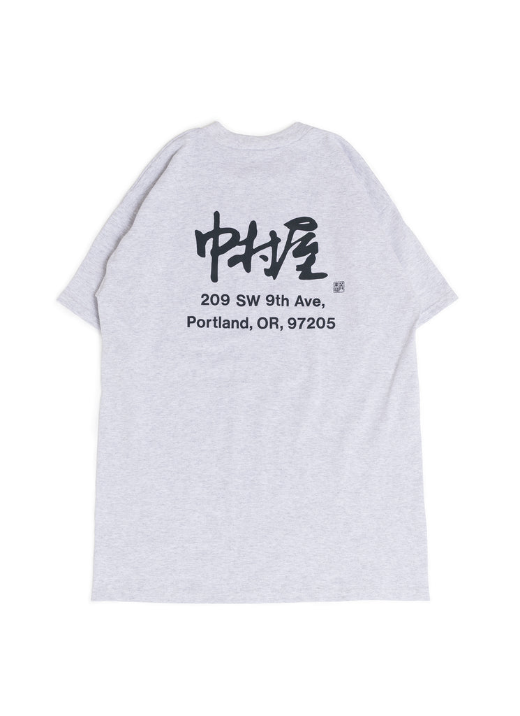 NAKAMURAYA "KANJI HEAVYWEIGHT S/S T-SHIRT" ASH X CHARCOAL