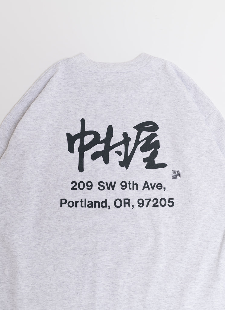 NAKAMURAYA "KANJI HEAVYWEIGHT S/S T-SHIRT" ASH X CHARCOAL