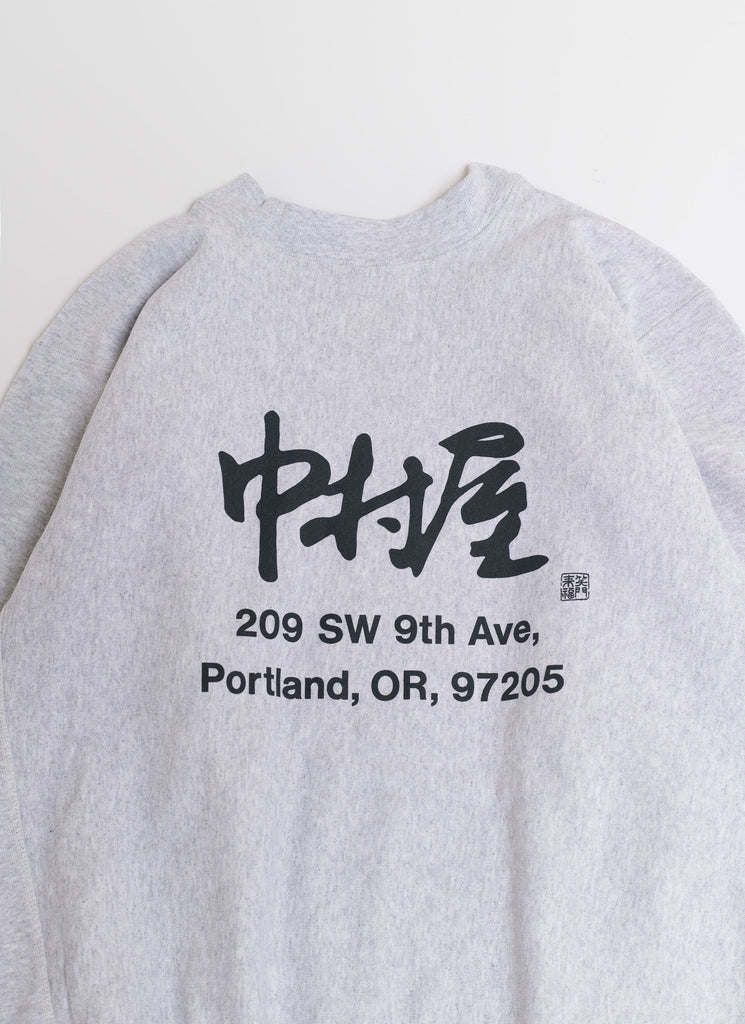 nakamuraya "KANJI HEAVYWEIGHT CREWNECK SWEATSHIRT" HEATHER GRAY