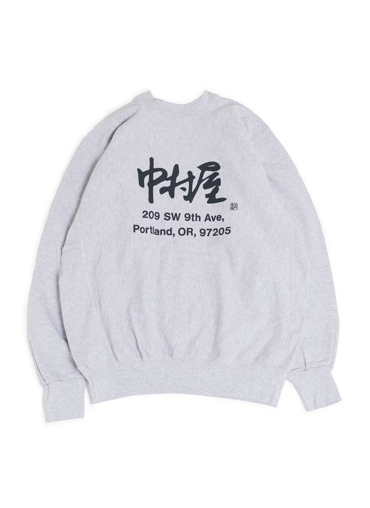 nakamuraya "KANJI HEAVYWEIGHT CREWNECK SWEATSHIRT" HEATHER GRAY