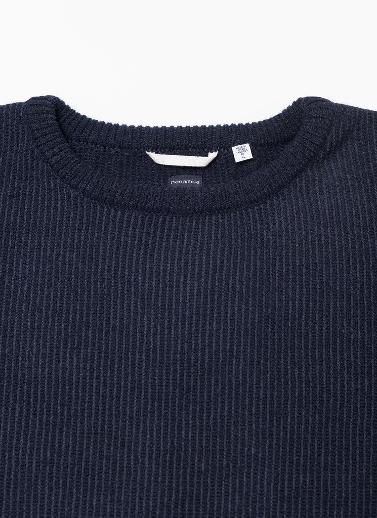 nanamica "KODENSHI WOOL SWEATER" NAVY