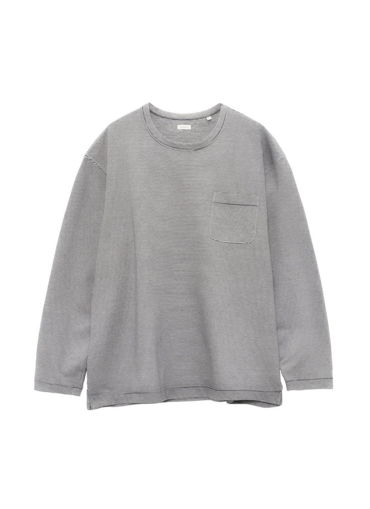 nanamica “STRIPE BORDER TOP” NAVY X WHITE