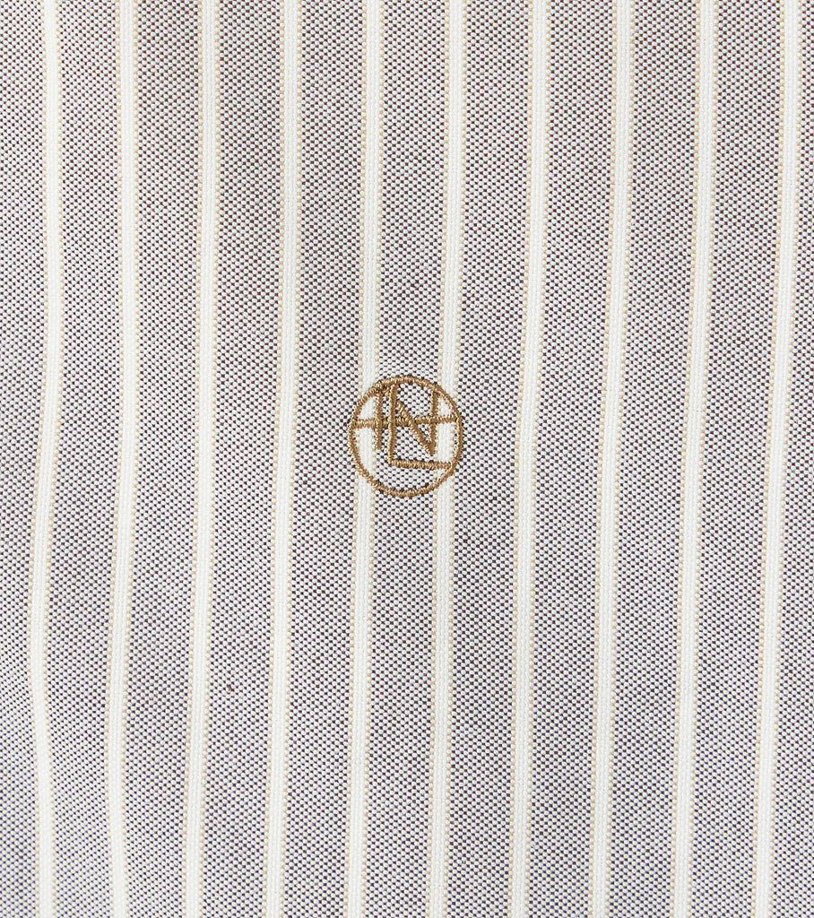 nanamica “BUTTON DOWN STRIPE WIND SHIRT” BROWN