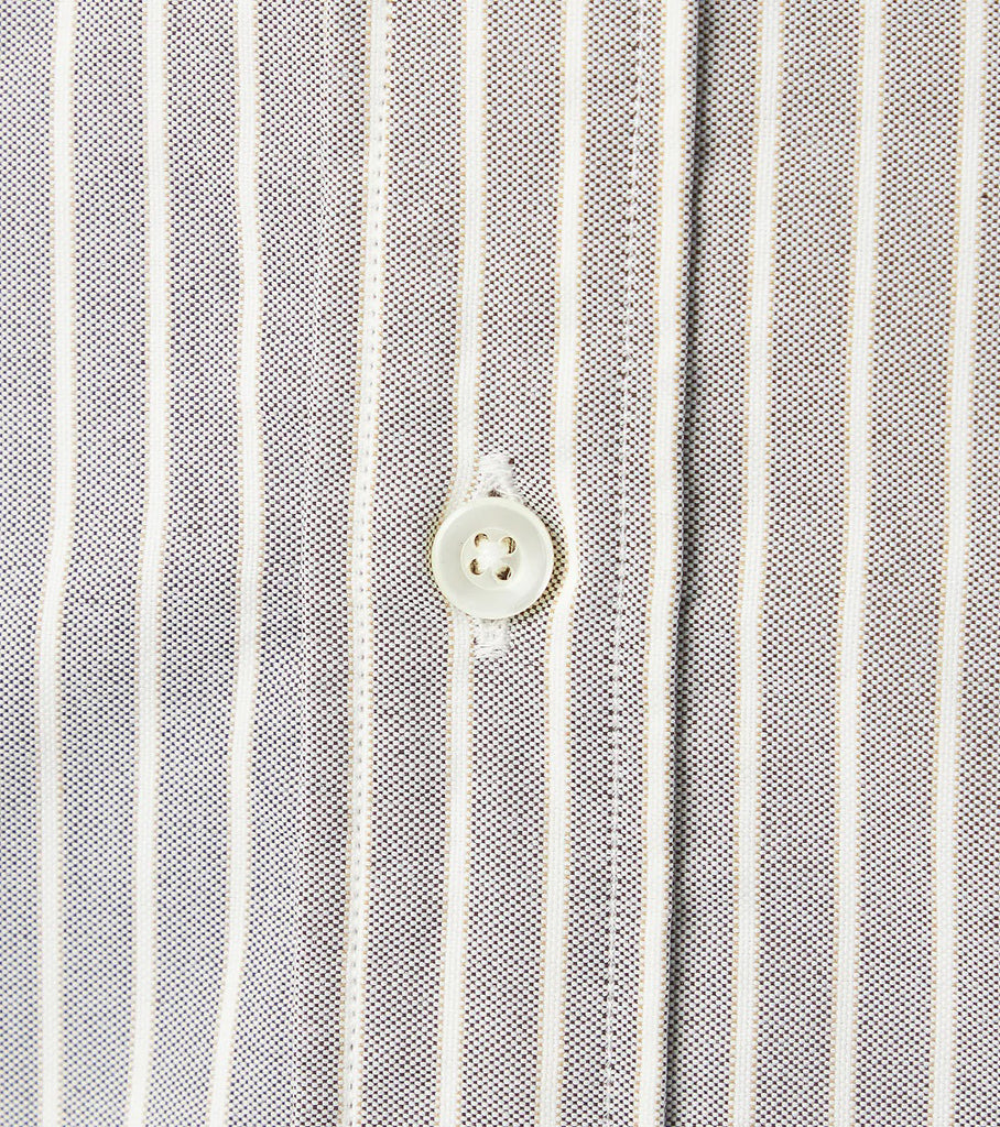 nanamica “BUTTON DOWN STRIPE WIND SHIRT” BROWN