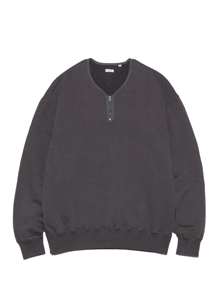 nanamica "REVERSIBLE HALF ZIP SWEAT SHIRT" CHARCOAL