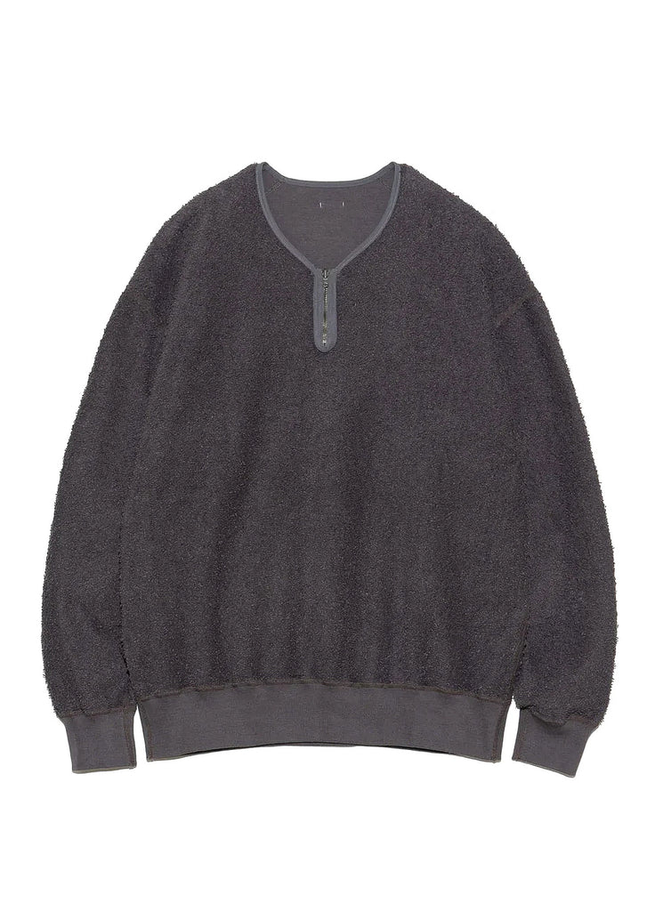 nanamica "REVERSIBLE HALF ZIP SWEAT SHIRT" CHARCOAL