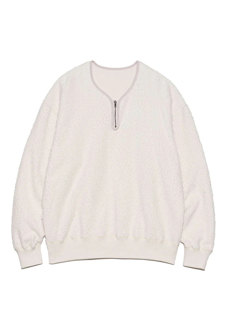 nanamica "REVERSIBLE HALF ZIP SWEAT SHIRT" GRAYISH PINK