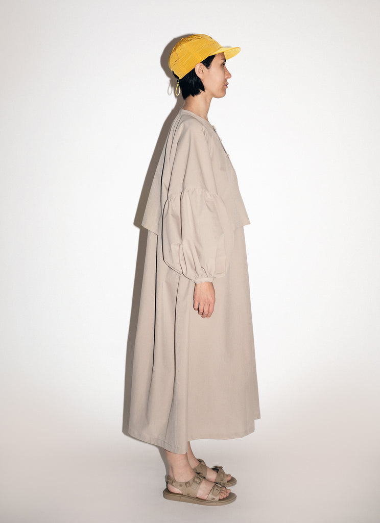 F/CE. "TECH GATHERED LONG DRESS" BEIGE