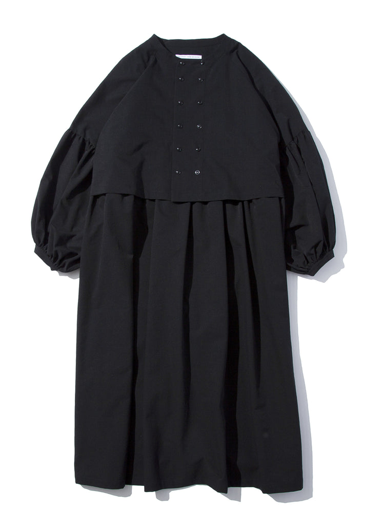F/CE. "TECH GATHERED LONG DRESS" BLACK