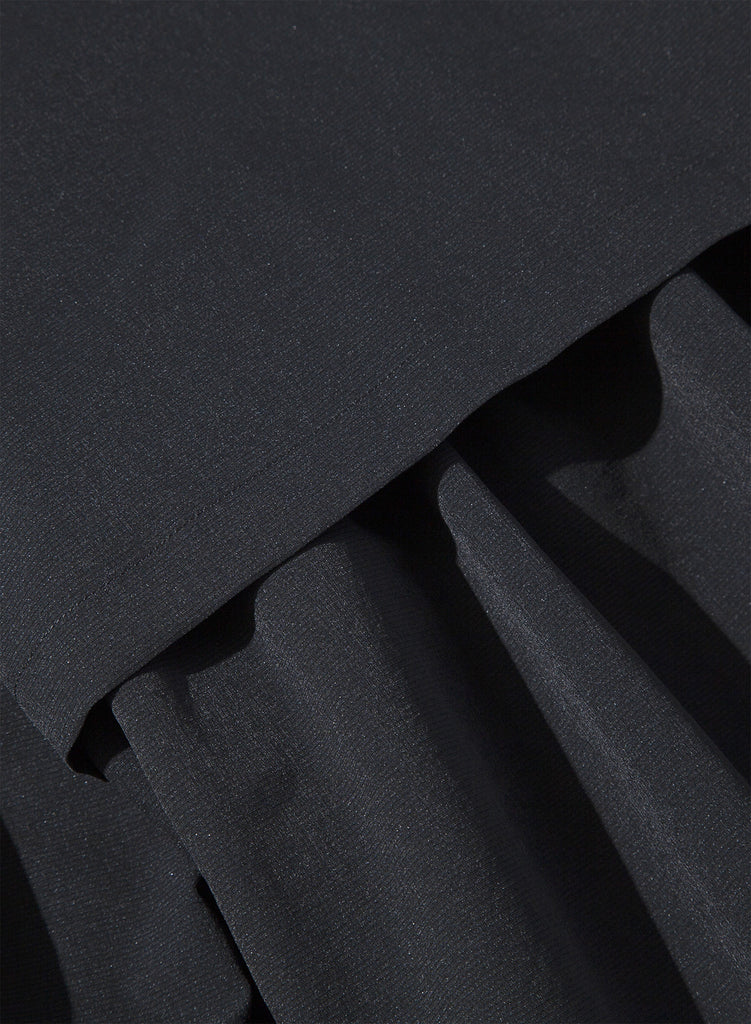 F/CE. "TECH GATHERED LONG DRESS" BLACK