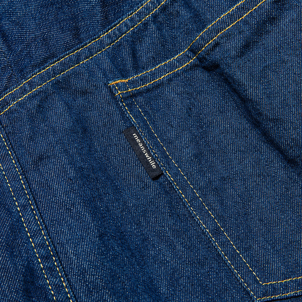 MEANSWHILE "DENIM WRAP PANTS" INDIGO