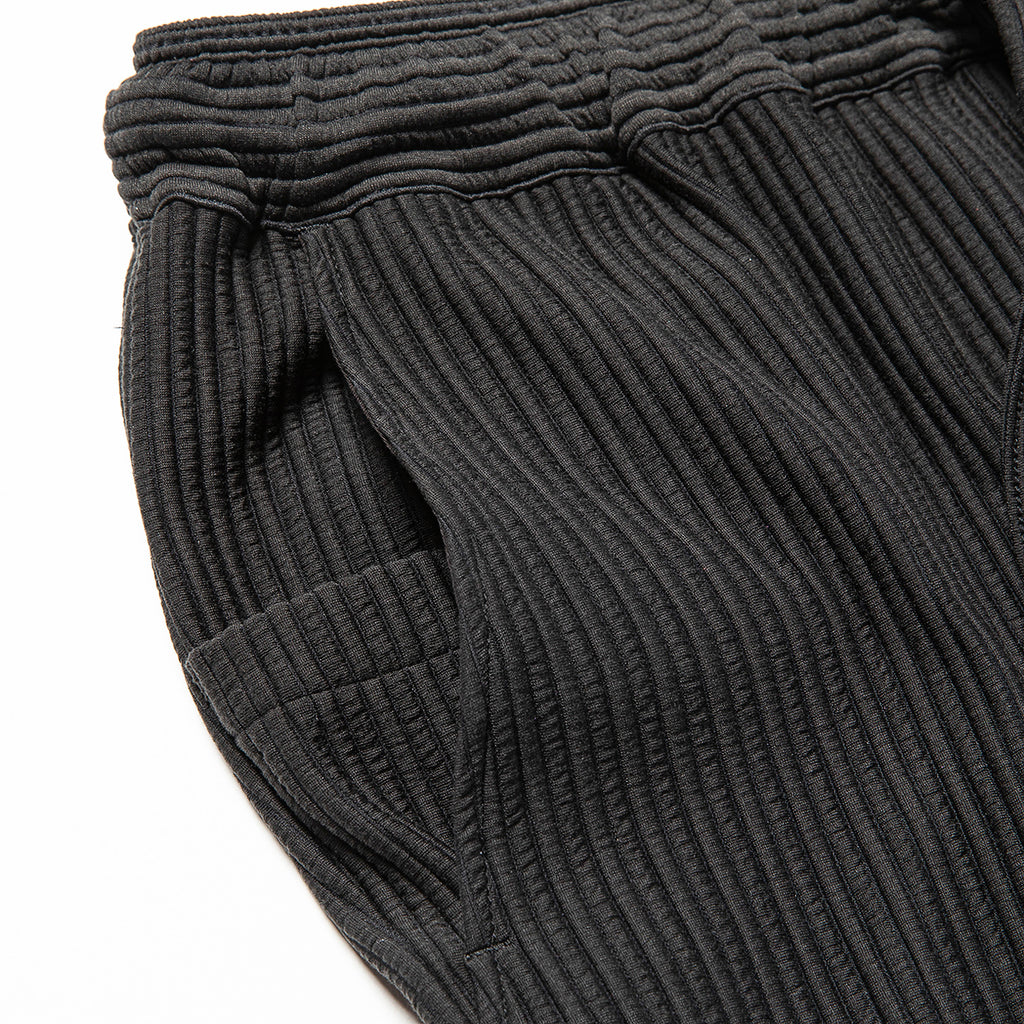 meanswhile "UNEVEN FABRIC SLIM TROUSERS" LAMP BLACK