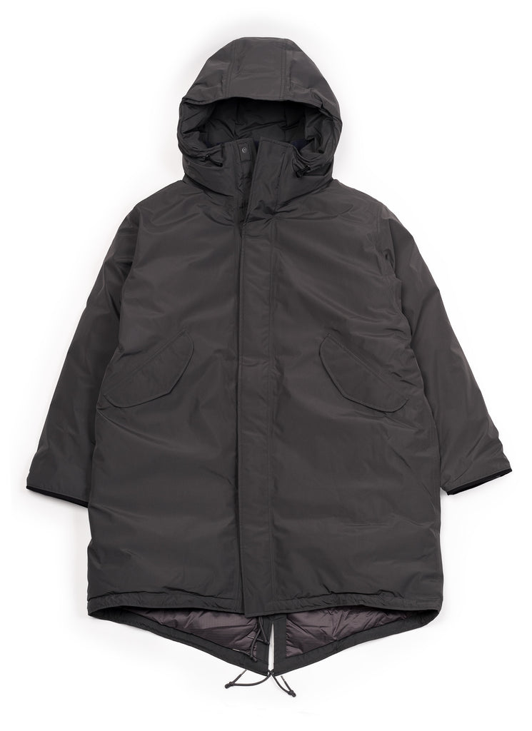 nanamica "GORE-TEX FISHTAIL LONG DOWN COAT" GRAY